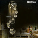 GobekUsa Crystal Staircase Chandelier Pendant Light - Modern Luxury Large Villa Ceiling Lights