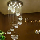 GobekUsa Crystal Staircase Chandelier Pendant Light - Modern Luxury Large Villa Ceiling Lights