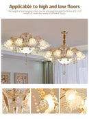 GobekUsa Crystal Ceiling Chandelier for Modern Luxury Living Room & Hotel Lobby