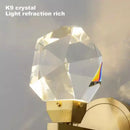 GobekUsa Crystal LED Copper Wall Sconce - Modern Luxury Wall Light Fixture