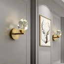 GobekUsa Crystal LED Copper Wall Sconce - Modern Luxury Wall Light Fixture