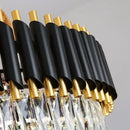 GobekUsa Black Crystal Chandelier: Modern Luxury LED Lighting for Living Room, Bedroom