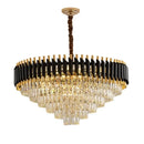 GobekUsa Black Crystal Chandelier: Modern Luxury LED Lighting for Living Room, Bedroom