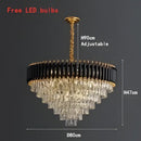 GobekUsa Black Crystal Chandelier: Modern Luxury LED Lighting for Living Room, Bedroom