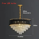 GobekUsa Black Crystal Chandelier: Modern Luxury LED Lighting for Living Room, Bedroom