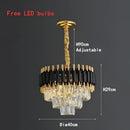GobekUsa Black Crystal Chandelier: Modern Luxury LED Lighting for Living Room, Bedroom