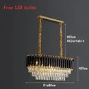 GobekUsa Black Crystal Chandelier: Modern Luxury LED Lighting for Living Room, Bedroom