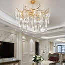 GobekUsa Crystal Water Drop LED Chandeliers: Modern Luxury Branch Design for Living & Dining Rooms