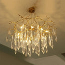 GobekUsa Crystal Water Drop LED Chandeliers: Modern Luxury Branch Design for Living & Dining Rooms