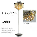 GobekUsa Gray Crystal Black Standing Light - Modern Luxury Classic Living Room Decor