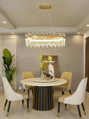 GobekUsa Full Spectrum Gold Crystal Chandelier: Modern Luxury for Living Room, Bedroom, Dining Room