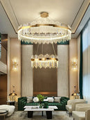 GobekUsa Full Spectrum Gold Crystal Chandelier: Modern Luxury for Living Room, Bedroom, Dining Room