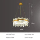 GobekUsa Full Spectrum Gold Crystal Chandelier: Modern Luxury for Living Room, Bedroom, Dining Room