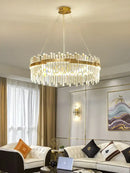GobekUsa Full Spectrum Gold Crystal Chandelier: Modern Luxury for Living Room, Bedroom, Dining Room