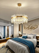 GobekUsa Full Spectrum Gold Crystal Chandelier: Modern Luxury for Living Room, Bedroom, Dining Room