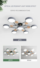 GobekUsa Modern Macaron Ceiling Chandelier with 3-Color Dimming