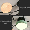 GobekUsa Modern Macaron Ceiling Chandelier with 3-Color Dimming