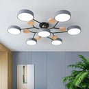GobekUsa Modern Macaron Ceiling Chandelier with 3-Color Dimming