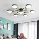 GobekUsa Modern Macaron Ceiling Chandelier with 3-Color Dimming
