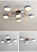 GobekUsa Modern Macaron Ceiling Chandelier with 3-Color Dimming