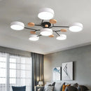 GobekUsa Modern Macaron Ceiling Chandelier with 3-Color Dimming