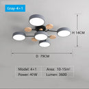 GobekUsa Modern Macaron Ceiling Chandelier with 3-Color Dimming