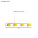 GobekUsa Modern Macaron Drum Chandelier: Metal Ceiling Lamp, 4 Lights for Dining Table