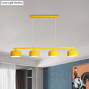 GobekUsa Modern Macaron Drum Chandelier: Metal Ceiling Lamp, 4 Lights for Dining Table
