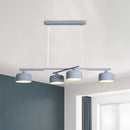 GobekUsa Modern Macaron Drum Chandelier: Metal Ceiling Lamp, 4 Lights for Dining Table