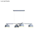 GobekUsa Modern Macaron Drum Chandelier: Metal Ceiling Lamp, 4 Lights for Dining Table