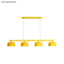 GobekUsa Modern Macaron Drum Chandelier: Metal Ceiling Lamp, 4 Lights for Dining Table