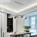 GobekUsa Modern Macaron Drum Chandelier: Metal Ceiling Lamp, 4 Lights for Dining Table