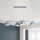 GobekUsa Modern Macaron Drum Chandelier: Metal Ceiling Lamp, 4 Lights for Dining Table