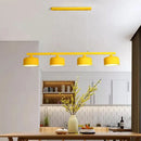 GobekUsa Modern Macaron Drum Chandelier: Metal Ceiling Lamp, 4 Lights for Dining Table