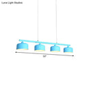GobekUsa Modern Macaron Drum Chandelier: Metal Ceiling Lamp, 4 Lights for Dining Table