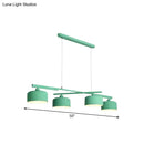 GobekUsa Modern Macaron Drum Chandelier: Metal Ceiling Lamp, 4 Lights for Dining Table