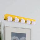 GobekUsa Macaron Style 5-Light Metal Vanity Sconce in Pink/Yellow - Brighten Up Your Walls
