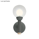 GobekUsa Modern Macaron Style Torch Wall Sconce with Clear Glass Shade - 1 Light Mini Wall Light in Green/Grey/White