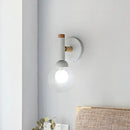GobekUsa Modern Macaron Style Torch Wall Sconce with Clear Glass Shade - 1 Light Mini Wall Light in Green/Grey/White