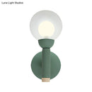 GobekUsa Modern Macaron Style Torch Wall Sconce with Clear Glass Shade - 1 Light Mini Wall Light in Green/Grey/White
