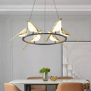 Modern Magpie Bird Pendant Light in Iron Finish