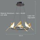 Modern Magpie Bird Pendant Light in Iron Finish