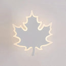 GobekUsa Modern Maple Leaf Acrylic LED Wall Sconce Light in Warm/White