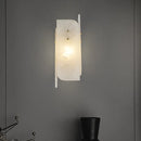 GobekUsa Modern Marble 1-Light Corner Wall Sconce Lamp in White