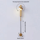 GobekUsa Black Rotation LED Wall Lamp for Bedroom Bedside, Modern Indoor Lighting Fixtures