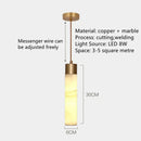 Modern marble and copper led pendant light for bedroom by Decorbites