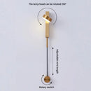GobekUsa Black Rotating LED Wall Lamp for Bedroom, Stair, Aisle - Modern Indoor Lighting Fixtures