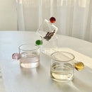Modern marble sphere glass espresso cups kitchen set with saucers by Decorbites
