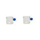 Modern marble sphere glass espresso cups kitchen set with saucers by Decorbites