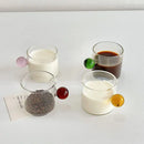 Modern marble sphere glass espresso cups kitchen set with saucers by Decorbites